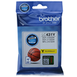 Brother LC431Y Yellow Ink Cartridge, 200 Pages.